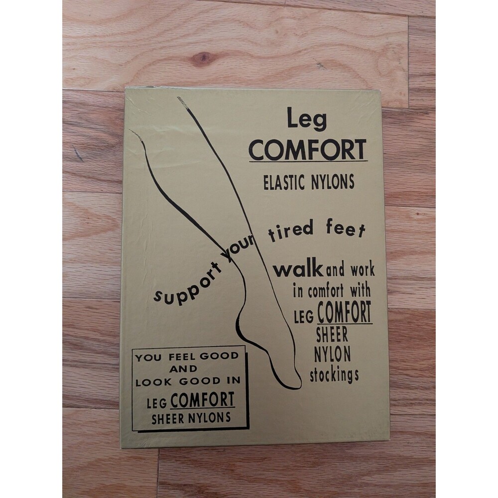 Vintage Nylons 1960s NIB NOS Leg Comfort Tall 10.5-11 Nu Beige